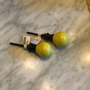 2 Anthropologie Yellow Knobs